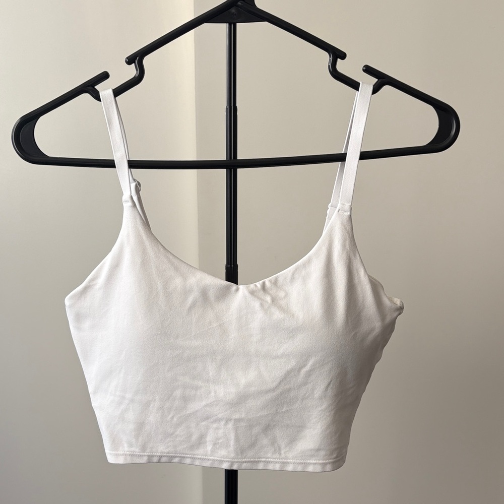 Athleta White V Neck Crop Bra